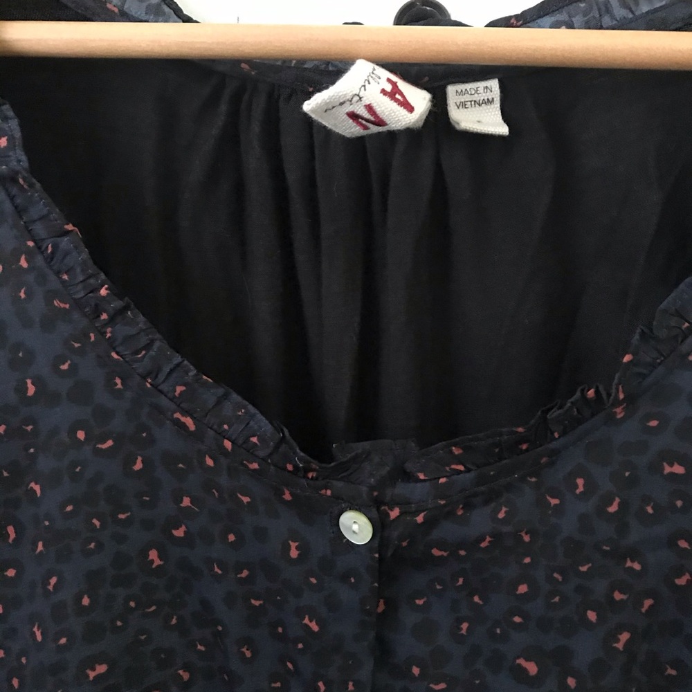 Anthro Dolan Marilyn animal print contrast blouse - Picture 7 of 16